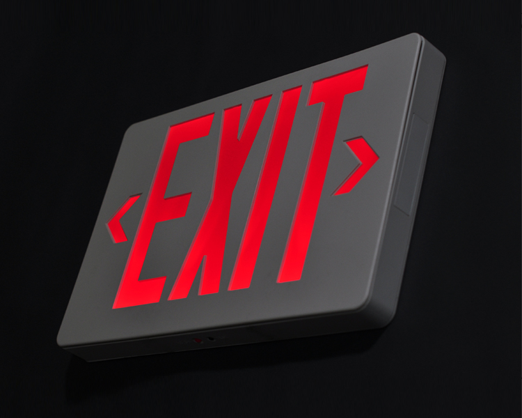 Jleed2rwem-New Slim Red Sign Sign Exit faoi stiúir