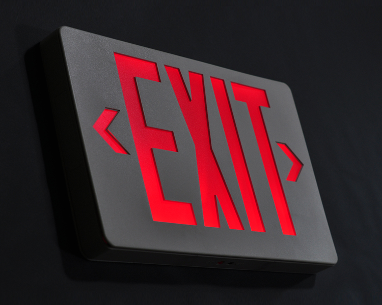Jleed2rwem-New Slim Red Sign Sign Exit faoi stiúir