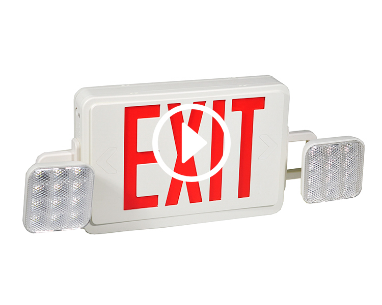 Teaglama Solais Éigeandála Jlec2rw-Exit le litreacha dearga